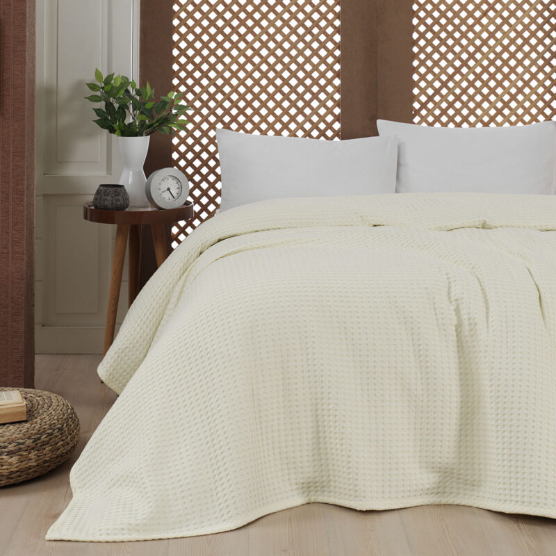 Πικέ υπέρδιπλη waffle Art 1990 Cream  230x240 Εκρού   Beauty Home